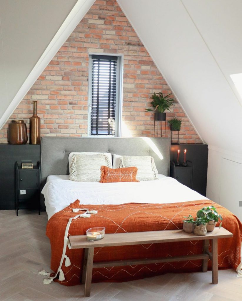 brickwall slaapkamer
